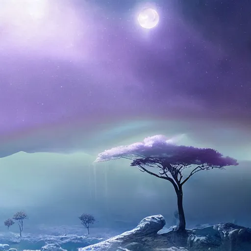 Prompt: david attenborough nature documentry footage ultra high definition 8 k misty ethereal floating islands in the sky at night amethyst citrine opal pastel tones fantasy concept art