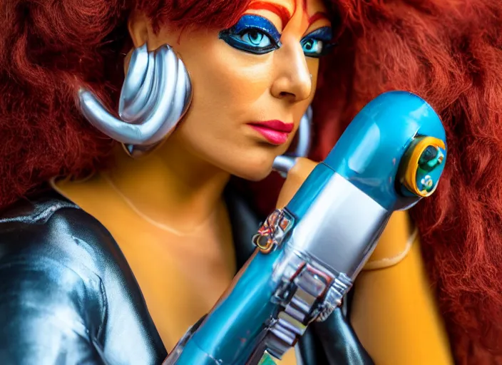 Image similar to portrait photo still of real life futurama character leela, 8 k, 8 5 mm f 1. 8