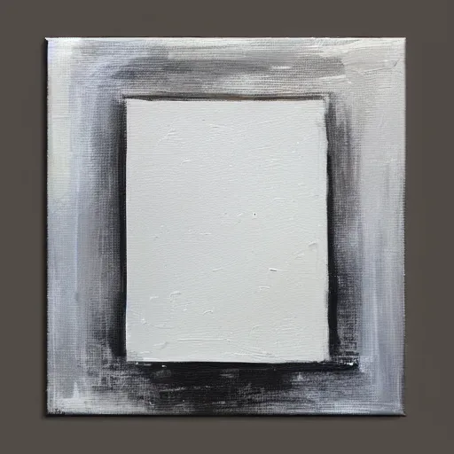 Prompt: a minimalistic impasto painting, a single large brush stroke of heavy thick white paint on a black canvas