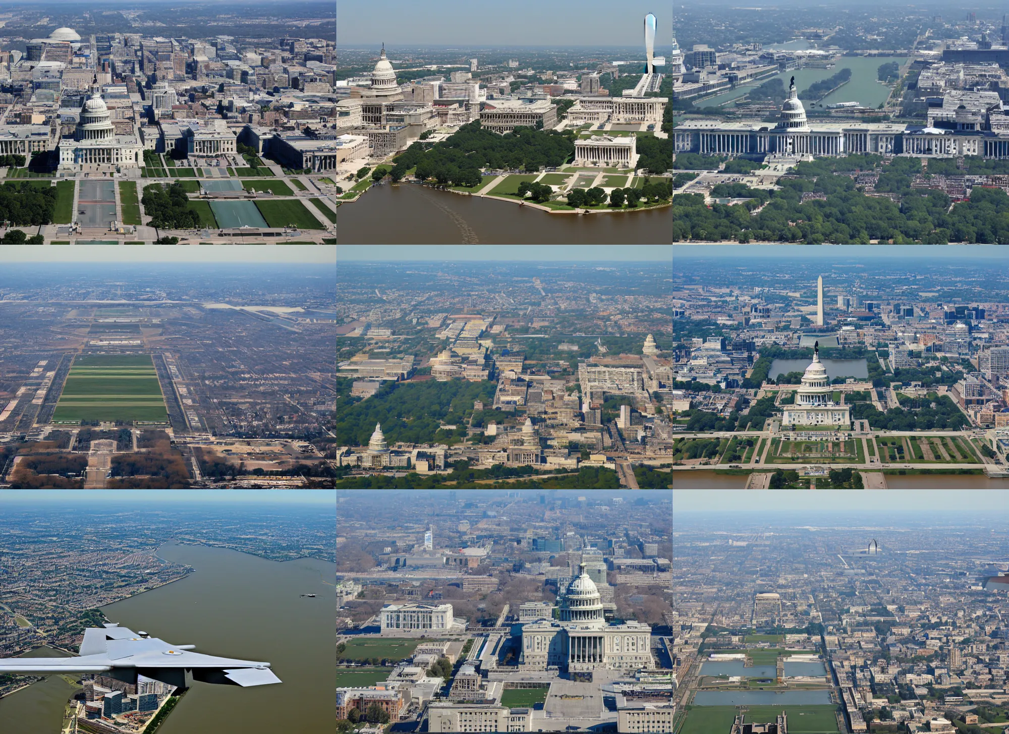 Prompt: view from ac 1 3 0, at washington, dc