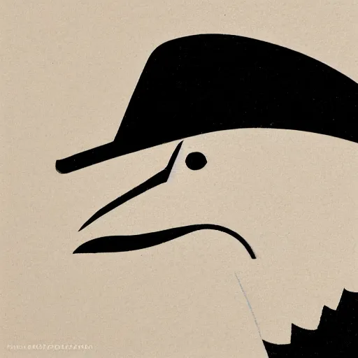 Image similar to a bird with a hat, white background