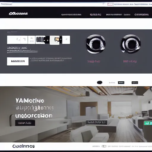 Image similar to screenshot from a futuristic stylish ecommerce website