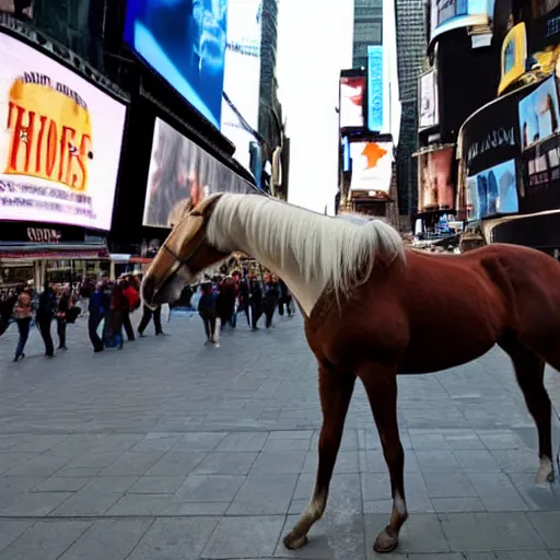 Image similar to photo of a horse in times square