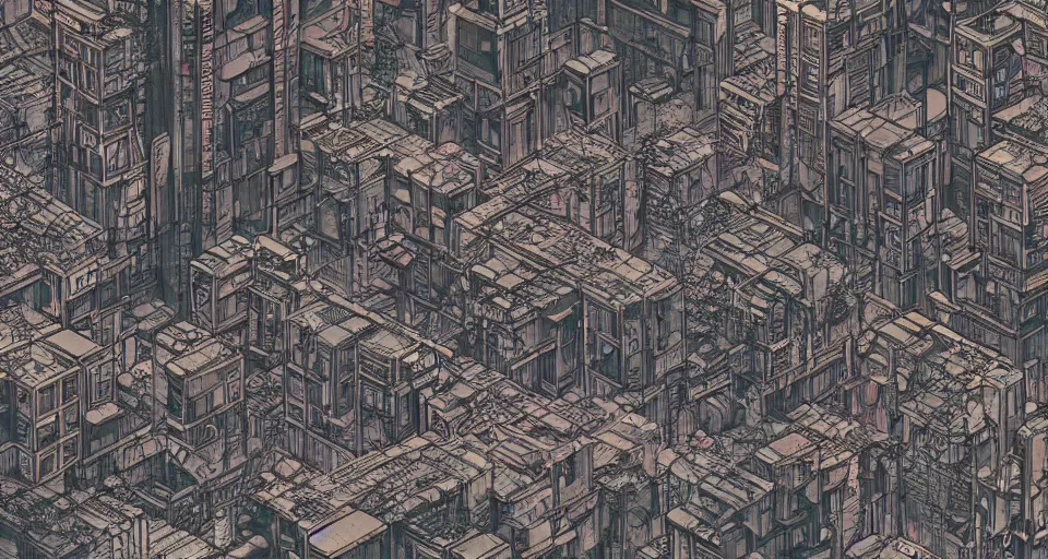 Prompt: Cyberpunk space colony, Kowloon walled city style, Digital art with cyberpunk tones