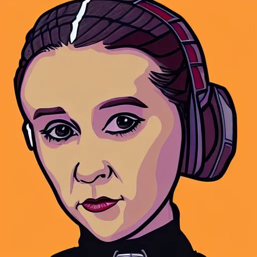 Image similar to digital drawing of princess leia