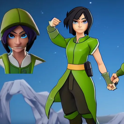 Image similar to toph beifong in fortnite, character render, full body shot, highly detailed, in game render