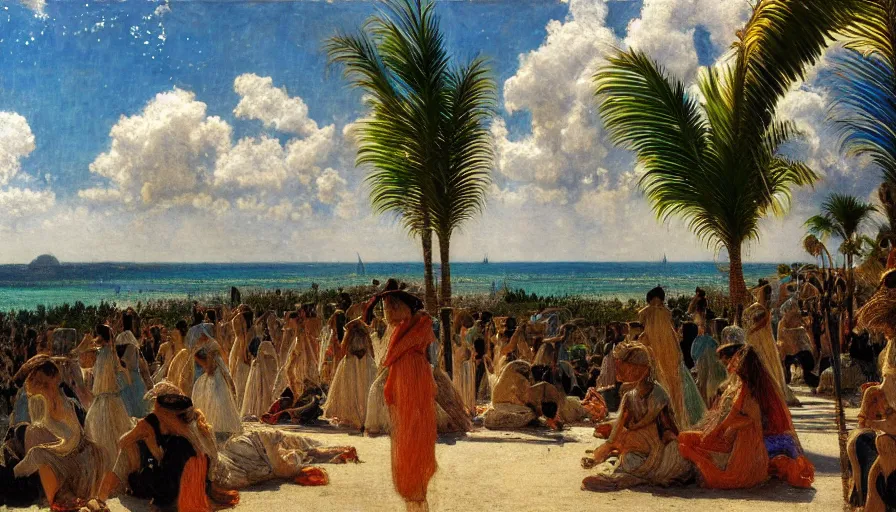 Image similar to a ultradetailed beautiful painting of the thunderstorm sky of the amazonas palace balustrade designed by jules bastien - lepage, tarsila do amaral, frank weston and gustave baumann, beach, trending on artstation, mediterranean, palm trees, sharp focus, colorful refracted sparkles and lines, soft light, 8 k 4 k