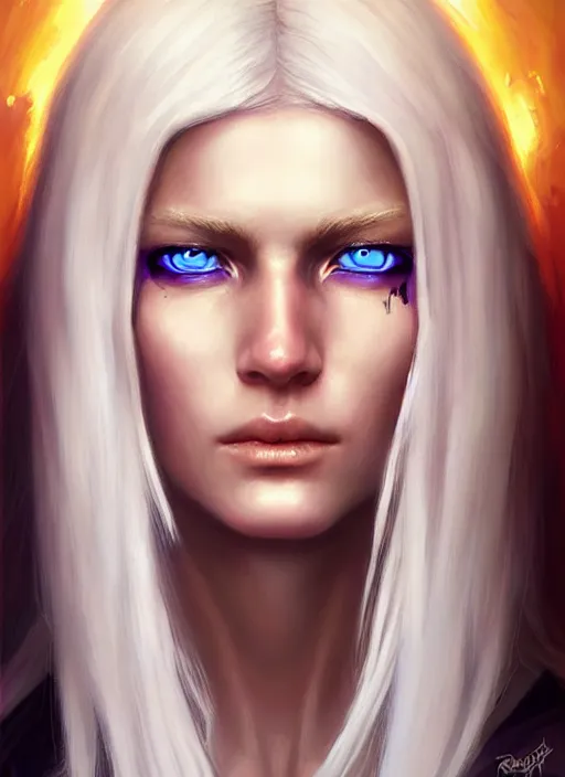 Image similar to a _ fantasy _ style _ portrait _ painting _ of white female paladin with blonde hair and blue eyes, scar under left eye, holy oil _ painting _ unreal _ 5 _ daz. _ rpg _ portrait _ extremely _ detailed _ artgerm _ greg _ rutkowski _ greg