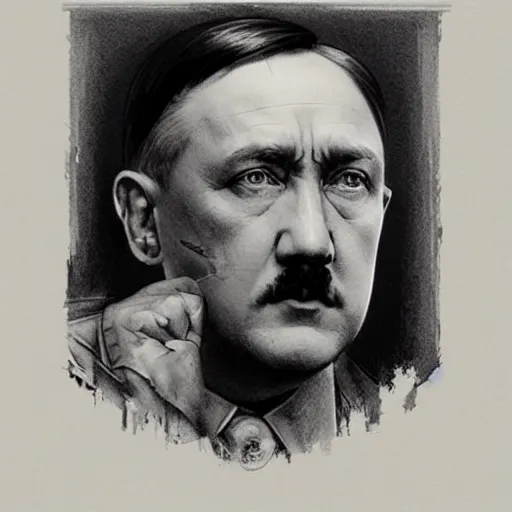 Image similar to amazing lifelike award winning pencil illustration of Adolf Hitler trending on art station artgerm Greg rutkowski alphonse mucha cinematic