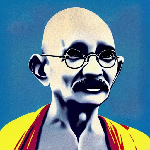 Prompt: mahatma gahndi pop art