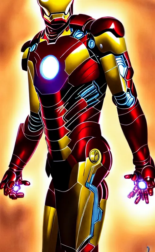 Prompt: portrait of robert sheehan as iron man from the avengers infinity war, character concept art, hyperrealistic, detailed, accurate illustration, dramatic lighting, action pose