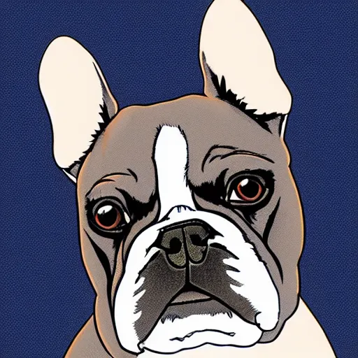 Image similar to french bulldog in anime style