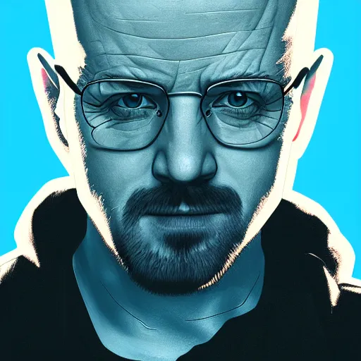 Image similar to breaking bad's jesse pinkman's head coming out of a meth blue mist, trending on artstation, profile pic, centered, accurate anatomy, highly detailed, digital art,