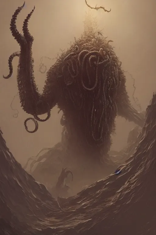 Prompt: lovecraftian monster, extremely detailed digital art, in the style of greg rutkowski, trending on artstation, 8 k