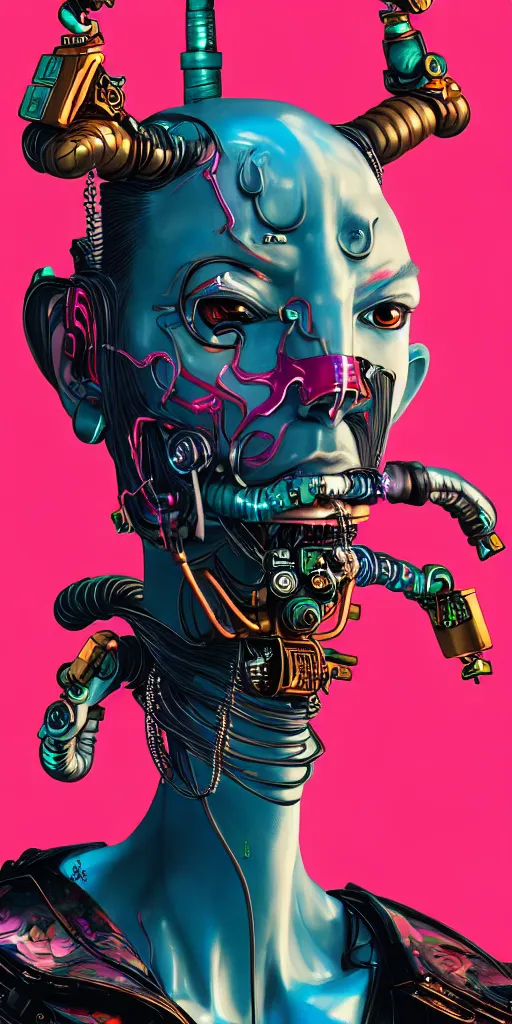 Prompt: cyberpunk oimmortal beast from chinese mythology cyborg portrait, illustration, pop art, splash painting, by lucusfilm, weta studio and james jean, 8 k