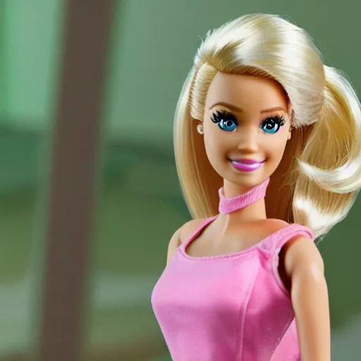 Prompt: barbie live action remake, 4 k, film still, live action, realistic, human, actress
