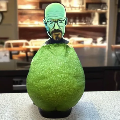 Prompt: walter white as an avocado chair
