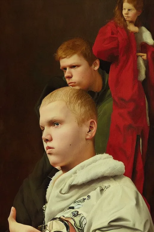 Prompt: portrait of yung lean renaissance style painting