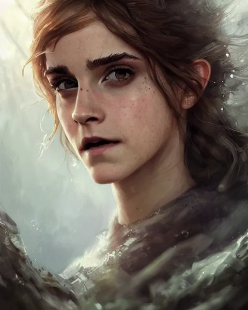 Prompt: emma watson as a fairy, hyper realistic face, beautiful eyes, fantasy art, in the style of greg rutkowski, intricate, hyper detailed, smooth