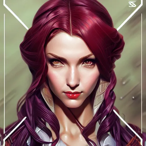 Image similar to head and shoulders portrait of Katarina from League of Legends illustration, medium shot, intricate, elegant, highly detailed, digital art, ffffound, art by JC Leyendecker and sachin teng