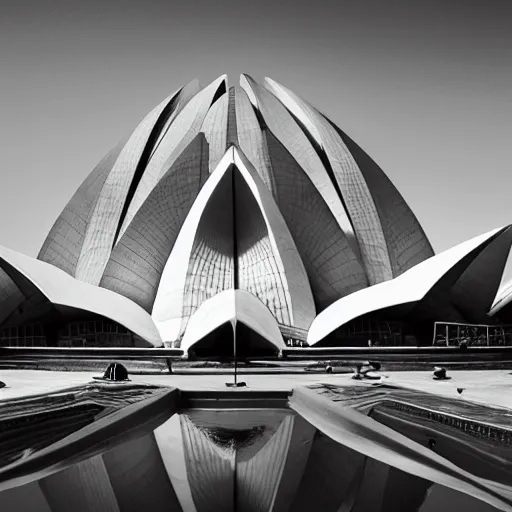 Prompt: futuristic lotus temple, by h r giger, intricate contemporary architecture, photo journalism, photography, cinematic, national geographic photoshoot