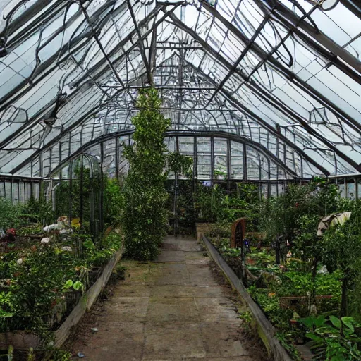 Image similar to a victorian greenhouse in the eye of the storm, CG Society