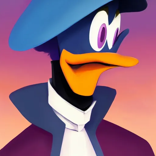 Image similar to face icon stylized minimalist darkwing duck, loftis, cory behance hd by jesper ejsing, by rhads, makoto shinkai and lois van baarle, ilya kuvshinov, rossdraws global illumination