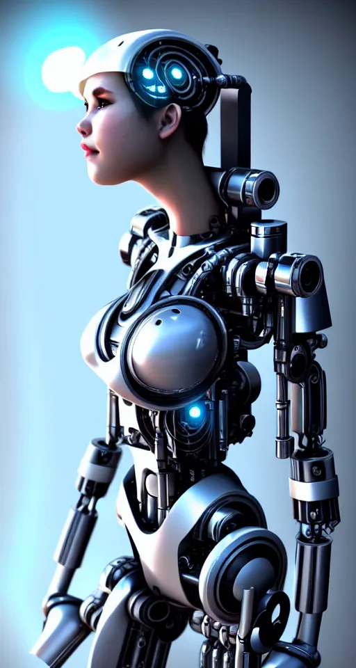 Image similar to beutiful girl cyborg, trending artstaition, unreal engine