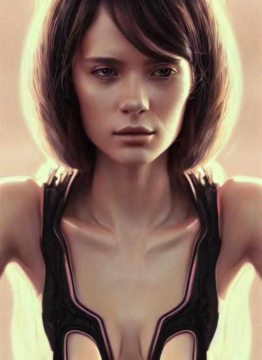 Image similar to photo of a gorgeous young woman in the style of stefan kostic and David Cronenberg , realistic, bio enhanced wetware, sharp focus, 8k high definition, 35mm film photography, photo realistic, insanely detailed, intricate, elegant, art by stanley lau and artgerm