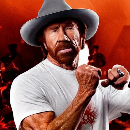 Prompt: chuck Norris in a lil Nas X video