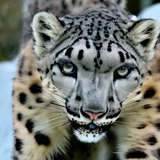 Prompt: Snow leopard smoking weed