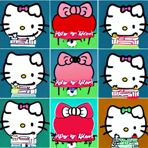 Image similar to hello kitty biblical hell