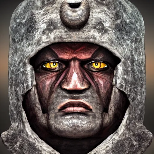 Image similar to Imperial cnaanite warlord face, portrait, realistic, HD