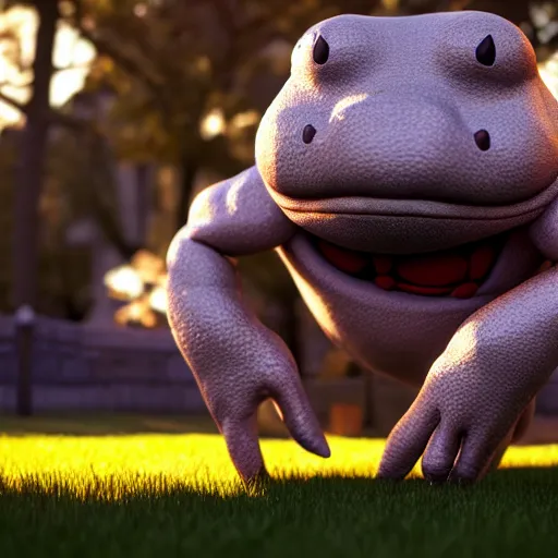 Prompt: a six foot tall anthropomorphic toad playing basketball, style of maurice sendak, unreal engine, 4 k, artstation, ultra realistic, dynamic lighting, dynamic shadow