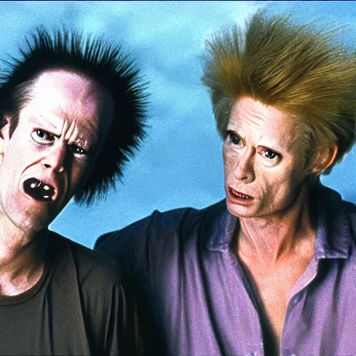 Prompt: still of a live action beavis and butthead film directed by john carpenter