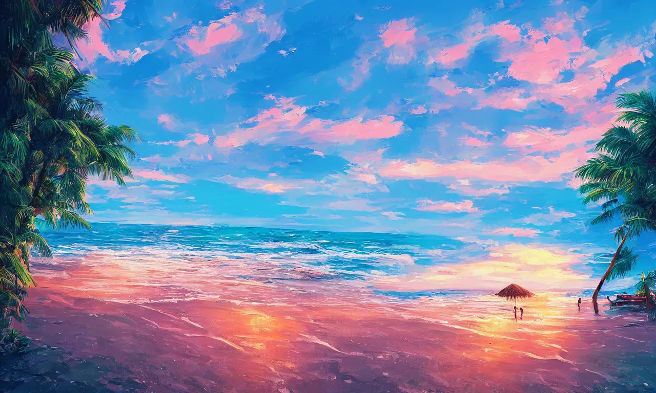 Image similar to paradise beach by alena aenami artworks in 4 k