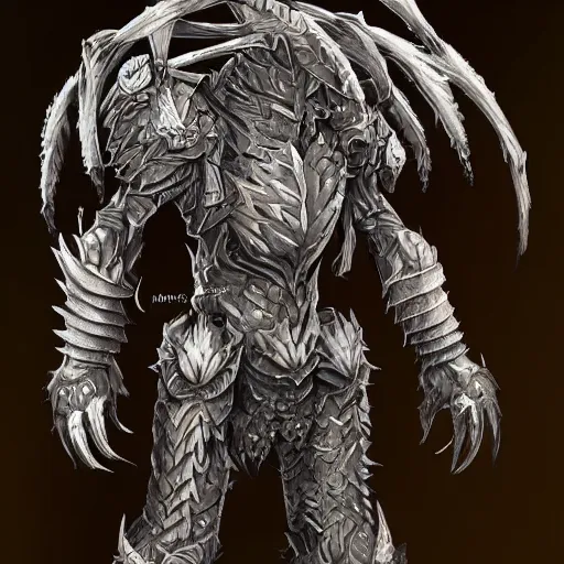 Image similar to A humanoid thistle armour monster, highly detailed, digital art, sharp focus, trending on art station, plant, anime art style