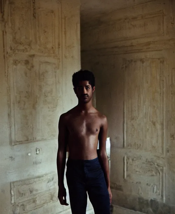 Prompt: portrait of alfred enoch photographed by nan goldin