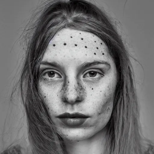 Image similar to A Swiss French Red Haired Girl With Freckles :: Symmetrical Portrait