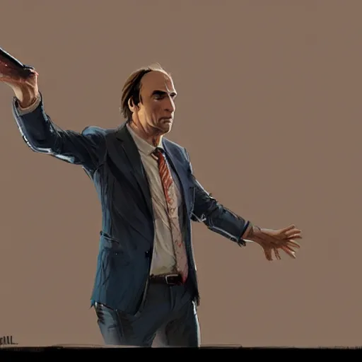 saul goodman as a dmc 5 character by greg rutkowski, Stable Diffusion