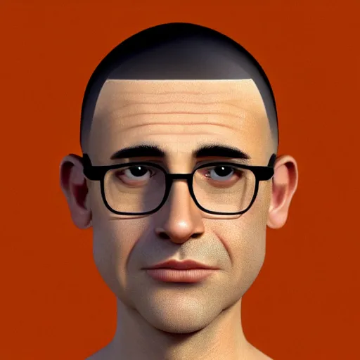 Prompt: 50 year old brown hair man with very short hair, buzz cut, round face, circle face, circular face, wide face, square face, round jaw, wide chin , romanian, silver small glasses, romanian heritage, brown eyes, brown eyes, olive skin, round nose, round chin, clean shaven wide face, thin lips, digital art, concept art, cgsociety, painterly, painting, 8k, illustration, painting, dramatic, beautiful, art by loish loish loish, cartoon, stylized painterly, trending on artstation, medium shot, uncropped