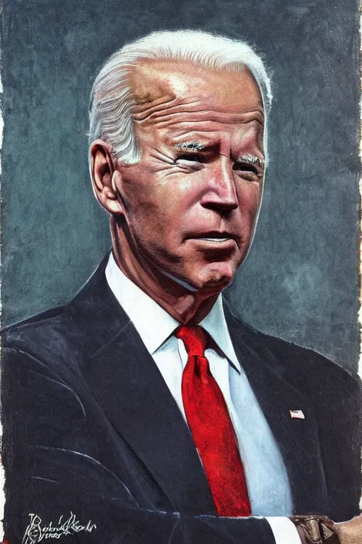 Image similar to Socialist realist painting of revolutionary leader Joe Biden by Isaak Brodsky, Highly detailed, full body portrait, masterpiece