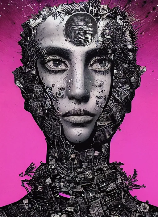 Image similar to Diselpunk goddess painting by Dan Hillier, trending on artstation, artstationHD, artstationHQ, 4k, 8k