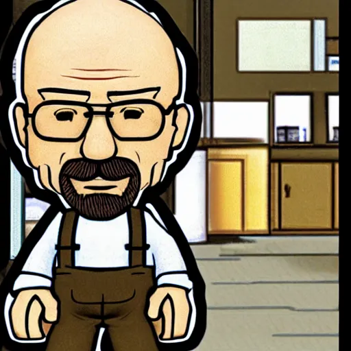 Prompt: walter white in paper mario