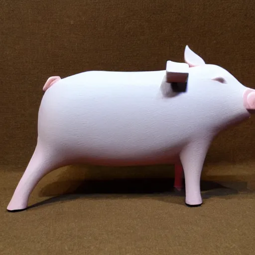 Image similar to sculpture of a pig, work in progress