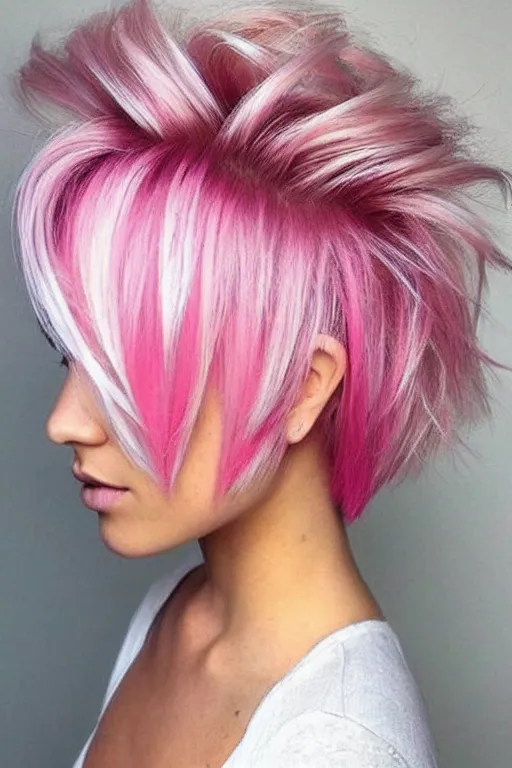 Image similar to pinterest trending blond and pink hairstyles, volume, short hair, photo, fashion,