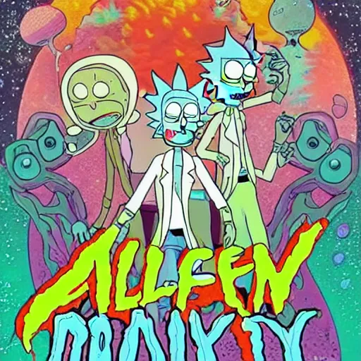 Image similar to alien rick and morty forever and forever a hundred years! g