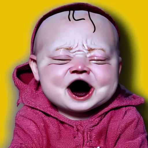 Prompt: cursed emoji baby crying meme