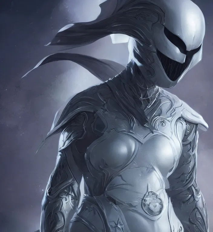 Image similar to female moon knight, hyper detailed, dynamic background, digital art, trending in artstation, cinematic lighting, studio quality, smooth render, unreal engine 5 rendered, octane rendered, art style by klimt and nixeu and ian sprigger and wlop and krenz cushart