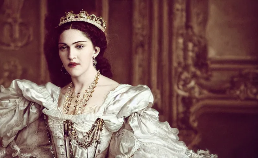 Image similar to portrait of madonna as a royal lady of victorian era, ultra realistic, canon 3 5 mm photography